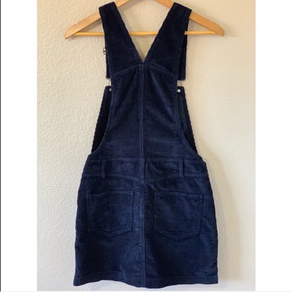 Corduroy Overall Skirt AA - Navy Blue - Picture 4 of 6